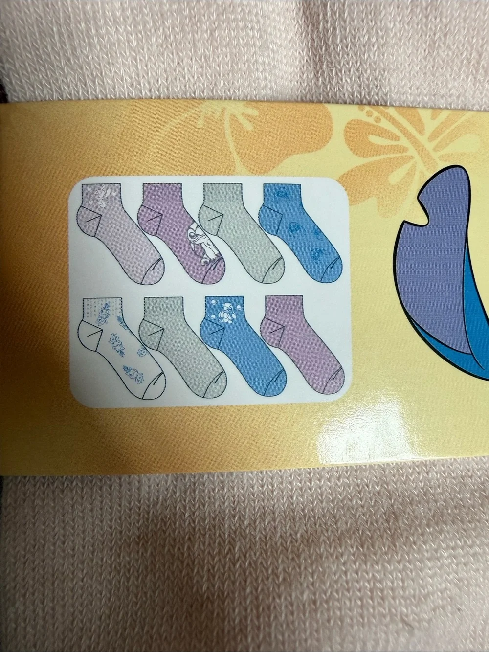 Disney Stitch Women’s Quarter Socks - - 8 Pairs - NWT